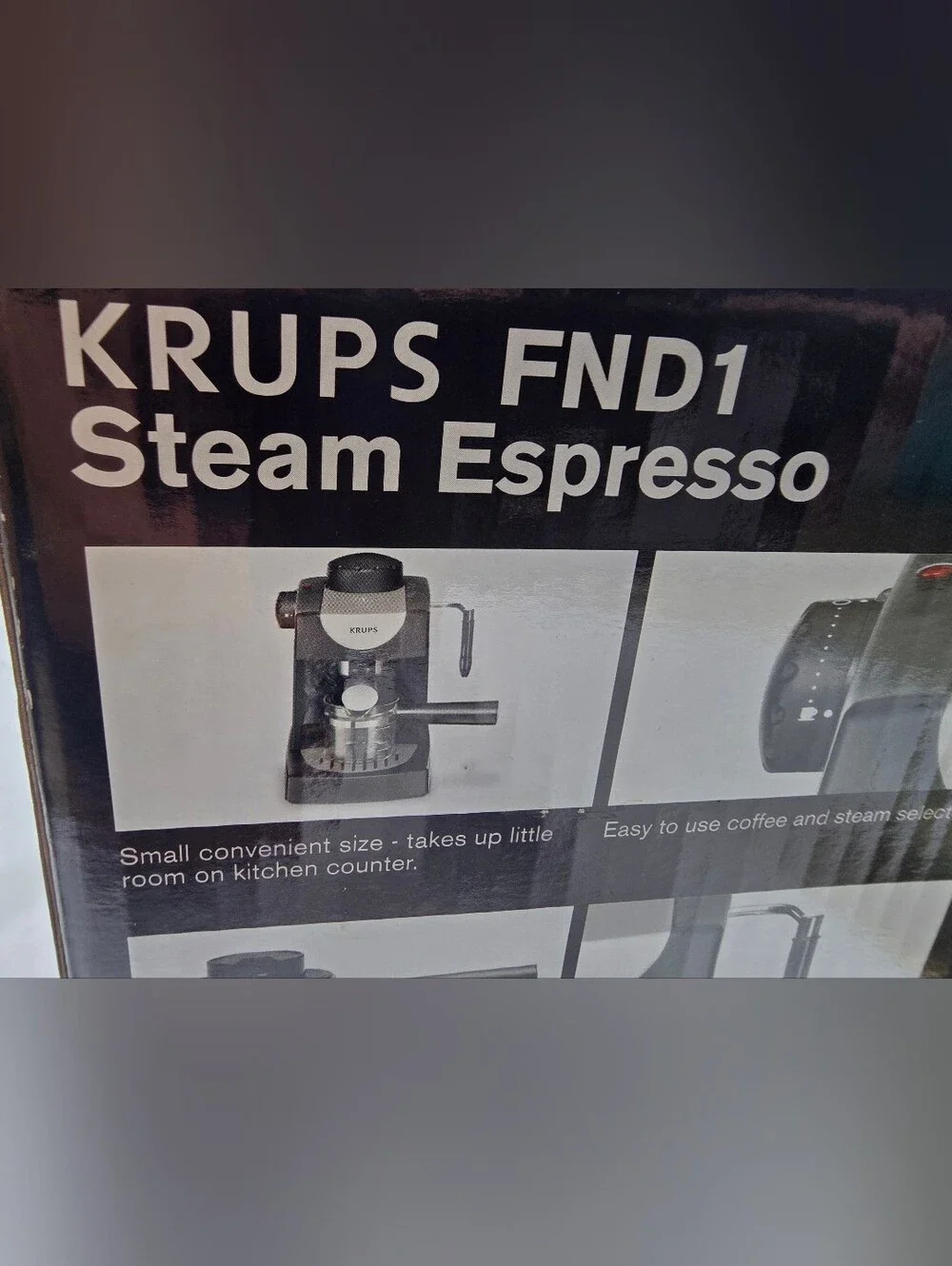 New KRUPS Steam Espresso Machine FND1 — Black Complete With Box